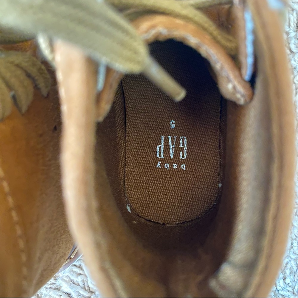 Toddler Moc Toe Boots, Cognac, Size 5 - Picture 10 of 11